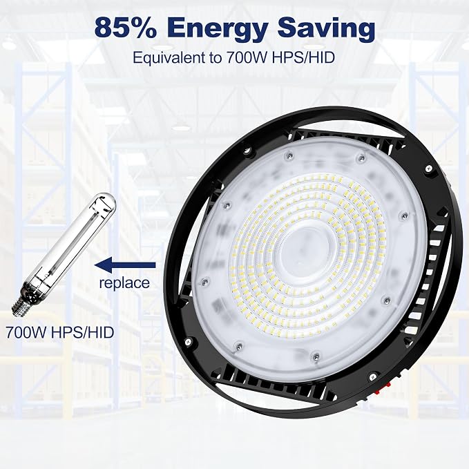 CINOTON 160W UFO LED High Bay Light, Aluminum LED Shop Lights with 24000LM, 5000K Commercial Bay Lighting for Warehouse Garage Workshop Factory Studio, 6' Cable & Safety Rope, ETL Listed 4 Pack
