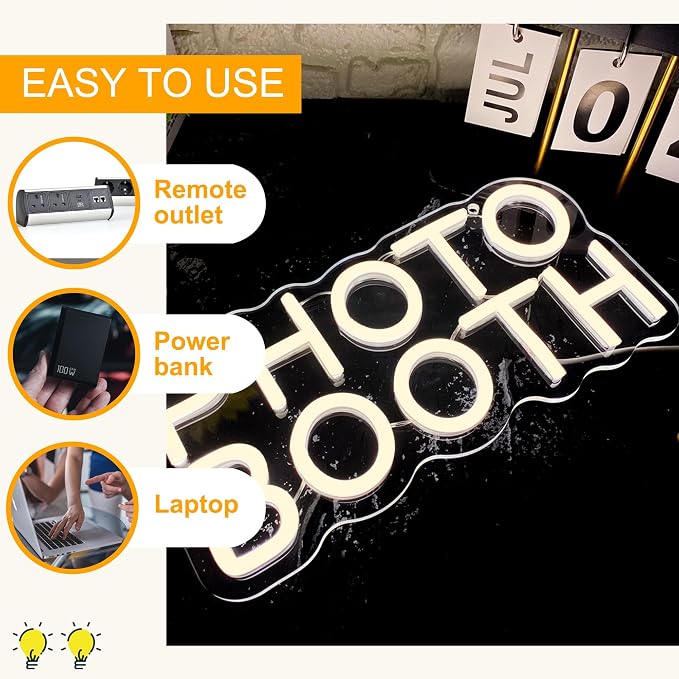Allball Photo Booth Neon Signs for Wall Decor, Dimmable LED Photo Studio Neon Light Open Sign, for Photography Bedroom Wedding Engagement Birthday Party Reception Gifts(11.8 * 5.9 In)
