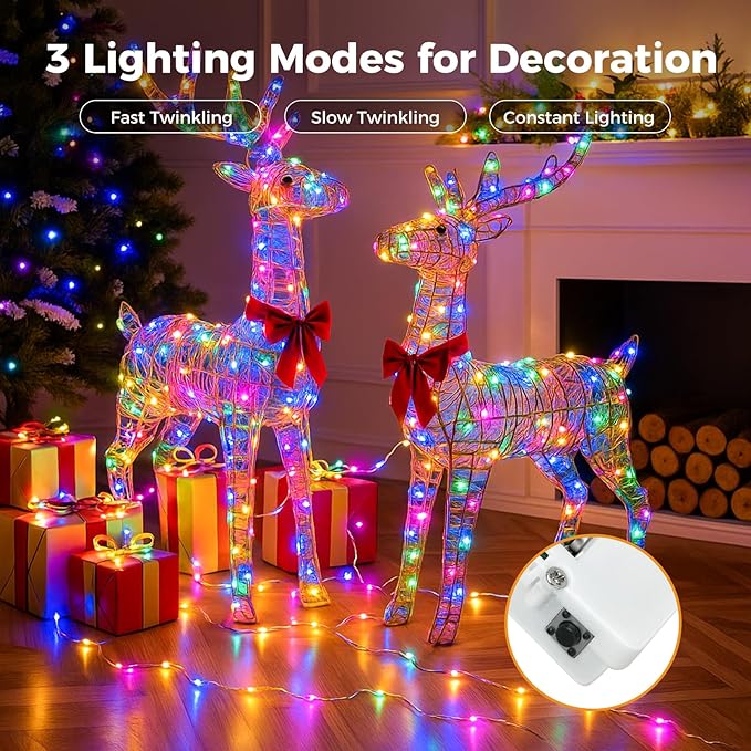 litogo 12 Pack 7FT 20 LED Fairy Lights Battery Operated, 3 Lighting Modes, Bulk Mini Twinkle String Lights Waterproof Silver Wire for Weddings Mason Jars Party Christmas Decorations-Multi-Colored