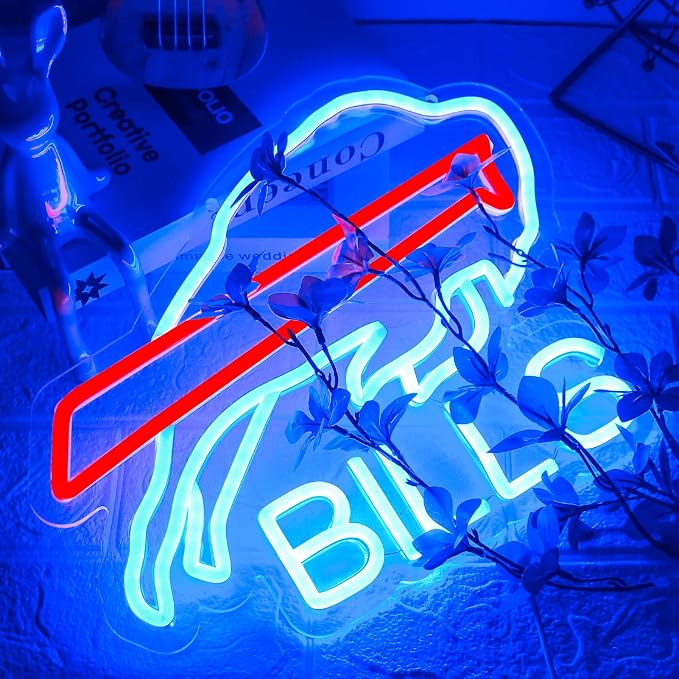 Football Neon Sign for Wall Decor, LED Rugby Ball Style Light Up Sign, Sports Themed Neon Wall Art for Man Cave, Bar, Pub, Office Decor, USB Powered Acrylic Light, 13.31×12.24 Inch