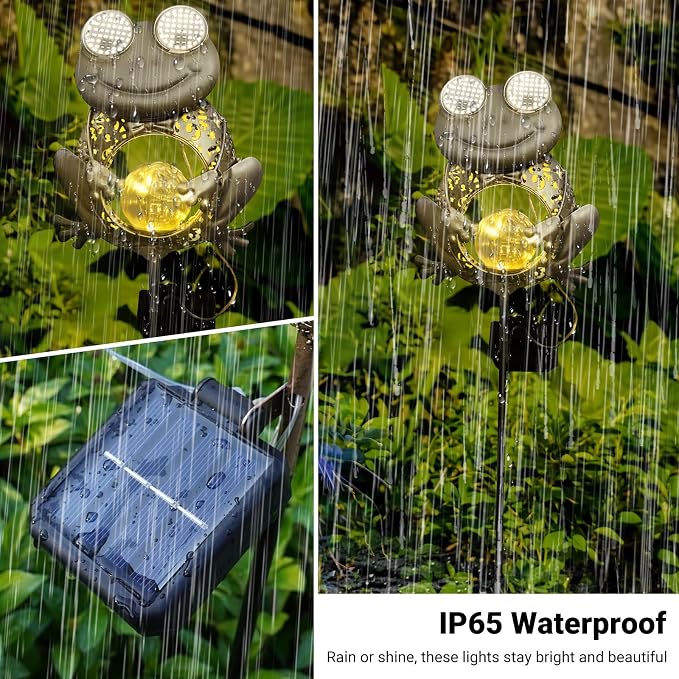 SRNPMIU Solar Lights Outdoor Decor, Solar Frog Yard Decorations Outdoor | Garden Decorative, IP65 Waterproof, Gifts for Women Mom, for Yard Patio Lawn Pathway Landscape