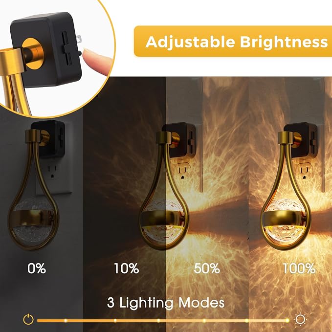 L LOHAS LED Night Lights Plug Into Wall, 2 Pack Star Projector Nightlight | Dusk to Dawn Sensor, 3000K Soft White, 330°Rotating Globe Night Light for Bedroom, Hallway, Home Decor, Gaming Room