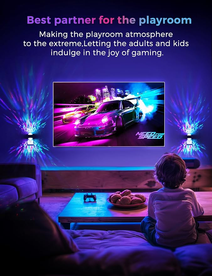 L LOHAS LED Night Light,Night Lights Plug into Wall,Projector Night Light | Dusk to Dawn Sensor,9 Color Changing, Star Projector Galaxy Nightlight for Kids Nursery Playroom Christmas Birthday Gift