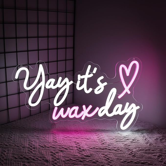 Neon Sign Led Neon Lights Neon Signs for Wall Decor USB Powered Led Neon Signs for Room Decoration (Wax Day)