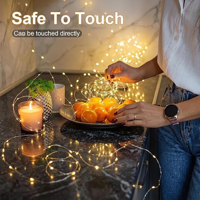 20PACK Fairy Lights Battery Operated with Timer,Mini Fairy Lights | 7FT, 20LED Warm White, Flexible, Copper Wire,Batteries Included, 3 Modes, Twinkle Tiny Lights for Bulk Event, DIY Crafts