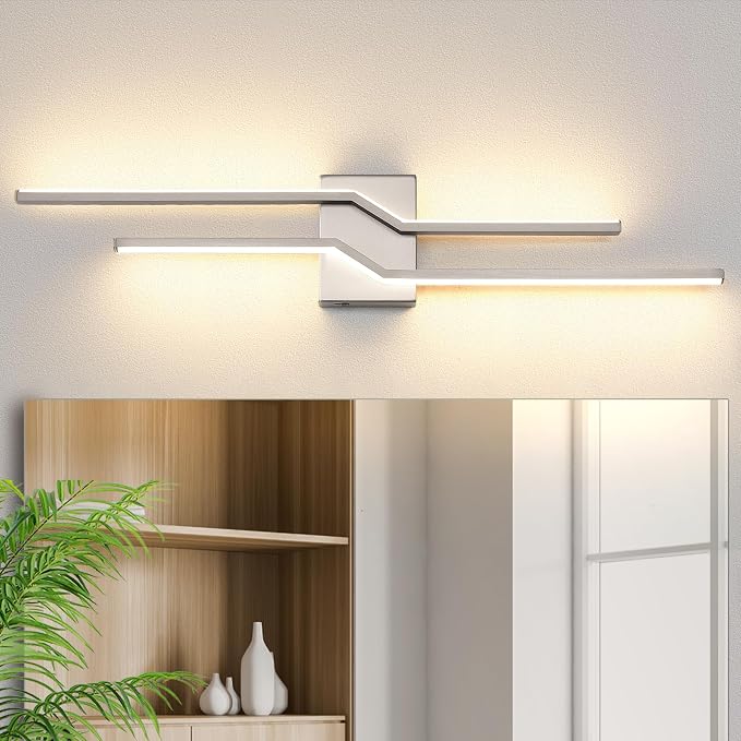31.5 Inch Vnaity Lighting Led Bathroom Lights Over Mirror Brushed Nickel Dimmable 5CCT 32W Modern Bath Vanity Lights Bar Wall Sconces
