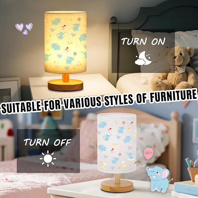 WSYEAR Elephant Night Light for Kids,3Colors Dimmable Cute Animal Lamp,Smart Touch,USB Cable,Room Decor Lamp,Elephant Gift for Boys Girls Christmas Birthday Holiday Gifts