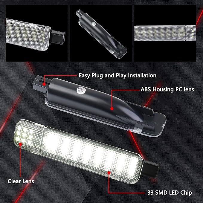 LED Side Door Panel Courtesy Lights Fit for Chevy Sierra GMC C/K | Fit for Yukon Silverado 1500 2500 3500 Avalanche, Suburban, Hum-mer H2 Car Interior Panel Lighting,4 Pcs