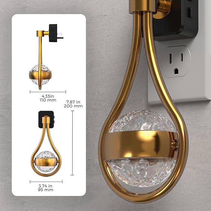 L LOHAS LED Night Lights Plug Into Wall, 2 Pack Star Projector Nightlight | Dusk to Dawn Sensor, 3000K Soft White, 330°Rotating Globe Night Light for Bedroom, Hallway, Home Decor, Gaming Room