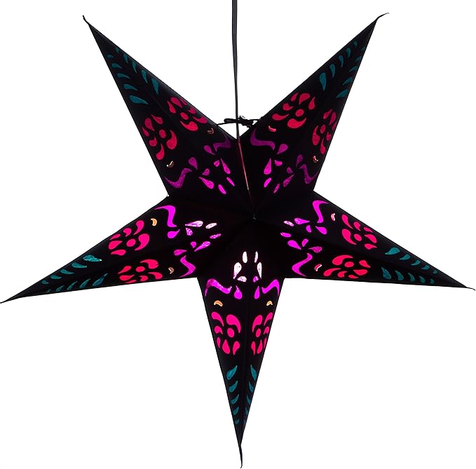 Purple Punch Paper Star Lantern with 12 Foot Power Cord Included