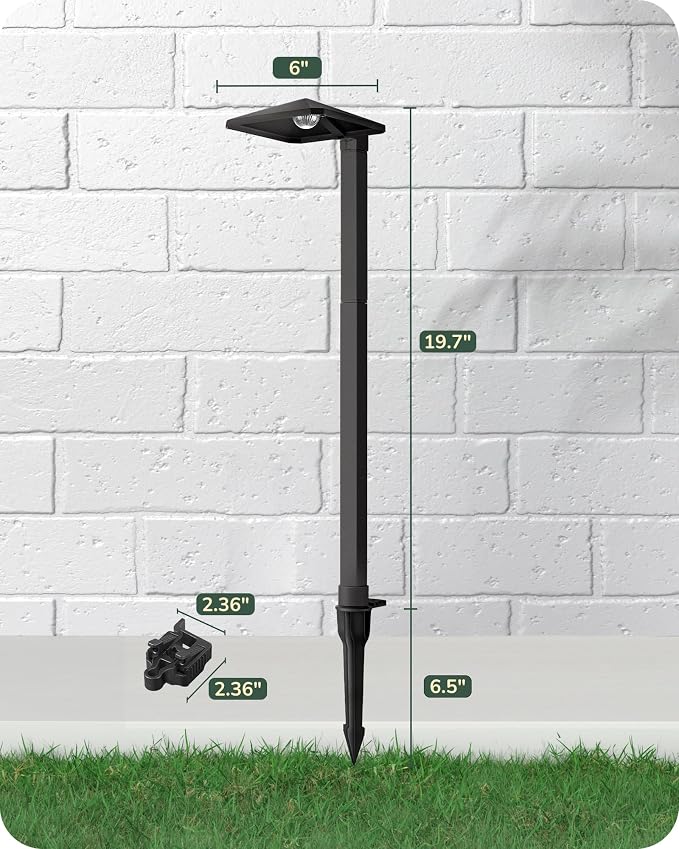 EDISHINE Low Voltage Pathway Lights, LED Landscape Lighting, 4 Pack | Pyramid Exterior, Aluminum, 3000K & 50000Hrs, Outdoor Path Lights Wired for Garden, Yard, Driveway