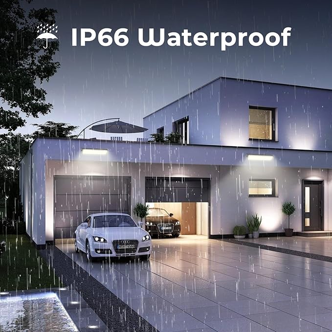 4Pack 100W Shop Lights, 14000LM 6000K Daylight White Super Brighter LED, IP66 Waterproof Garage Light with 1.8M/6FT Cord for Workshop Workbench Garage Yard Warehouse
