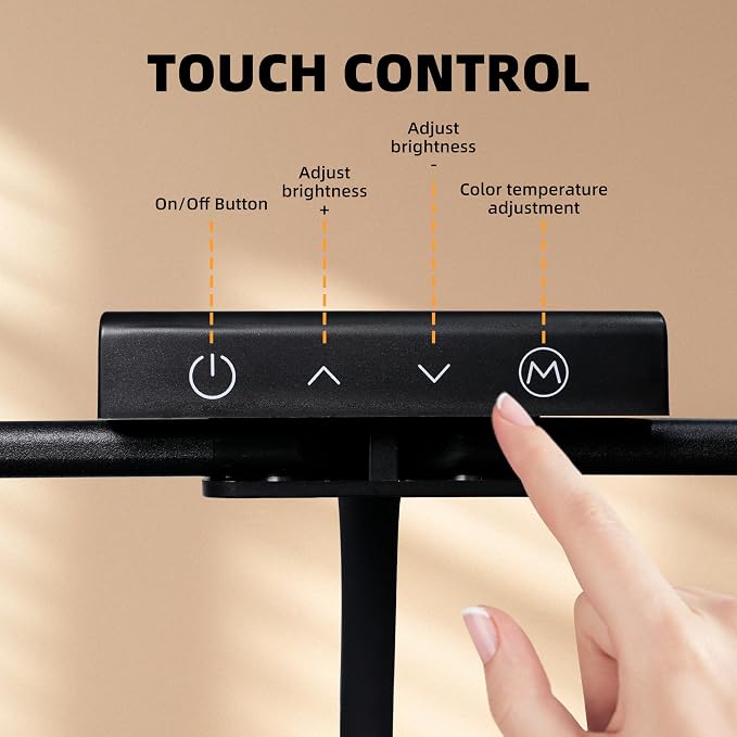Led Desk Lamp with Clamp, Gooseneck Remote Control Desk Light with Eye Protection, 24W Ultra Bright Stepless Dimming and Tempering LED Desk Lamp for Home Office, Bedroom, Study