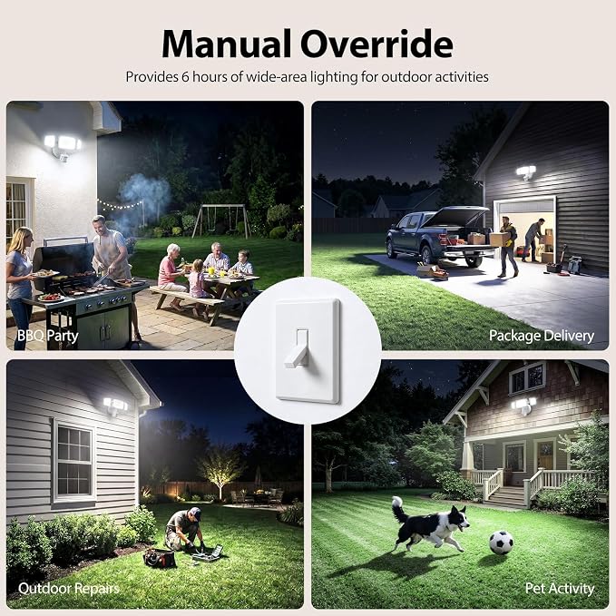 Onforu 2 Pack 100W 11000LM LED Motion Sensor Outdoor Lights, Dusk to Dawn Flood Lights Outdoor Motion Sensor, Hardwired Security Lights Floodlights Outside 6500K Daylight IP65 Waterproof (White)