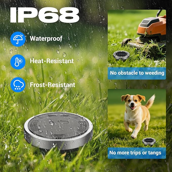Peasur Solar Ground Lights Outdoor, 6 Pack Flat Solar Powered Disc Lights, IP68 Waterproof, Anti-Rust, Landscape Lighting for Pathway Garden Yard Lawn Walkway Landscape Driveway, Mini, Cool White