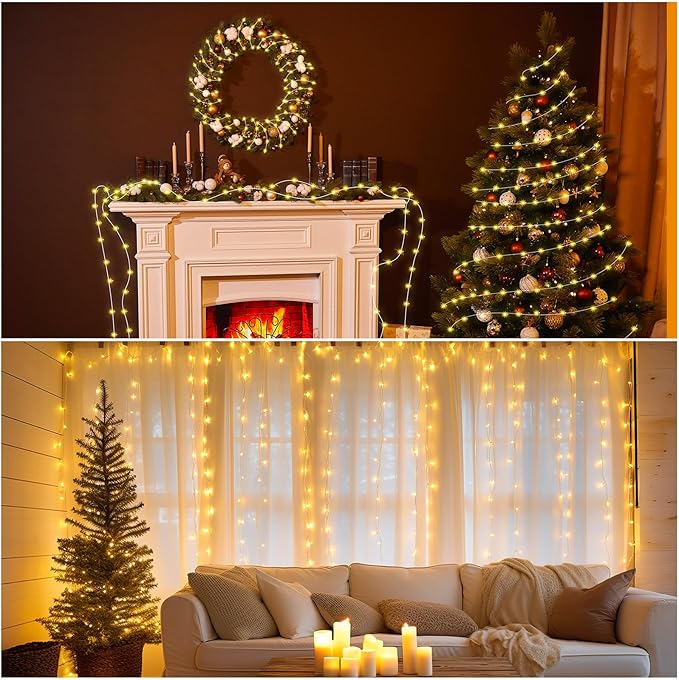 Macarrie 6 Pcs Warm White Fairy Lights USB Powered 16 ft 50 LED String Lights Plug in for Indoor Outdoor Bedroom DIY Party Wedding Home Festival Tree Garden Xmas Decoration