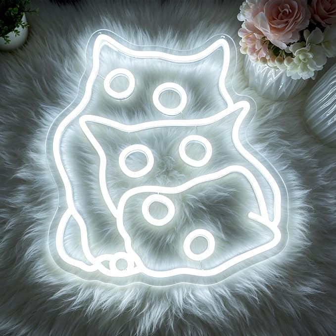Cat Neon Sign Led Sign Neon Signs for Wall Decor Neon Lights | Cat Led Light Up Sign, Whit Room Decor, Boys Girls Gift, Party, Wall Decor, 5V USB Powered