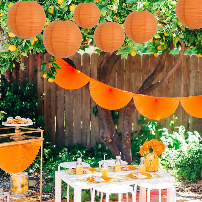 BEISHIDA 12 Inch Orange Paper Lanterns 6Packs Hanging Round Chinese Lantern | Paper lanterns party decorations,Chinese/Japanese Paper Lanterns,Birthday,Wedding,Christmas,Home decorative outdoor