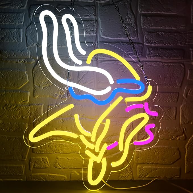 Football Neon Sign for Wall Decor Football Team Led Neon Light for Man Cave | Dimmable Rugby Team Logo Led Sign for Bedroom Party Club Bar Dorm Garage Decor Birthday Gift for Rugby Fans Size 15.7*11.8 In