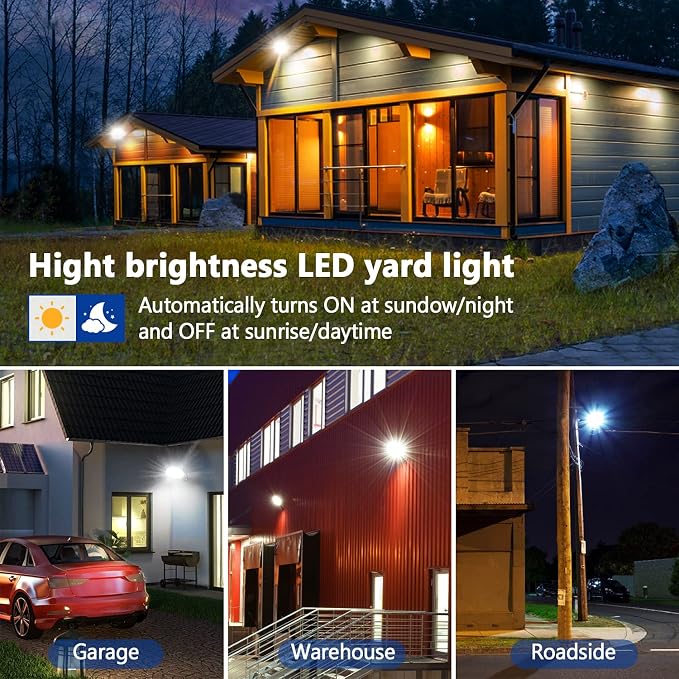 Karjoefar 100W Dusk to Dawn Outdoor Lighting with 10000LM 5000K Daylight | LED Barn Light with IP65 Waterproof, Security Yard Outdoor Lights for Outdoor, Yard, Street, Warehouse, Garage Use