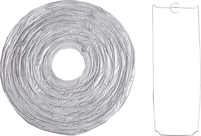 Pack Of 6 Round Paper Lanterns Lamp Wedding Birthday Party Decoration (Silver, 4"/10CM)