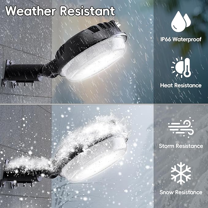 150W 20000LM Dusk to Dawn Outdoor Lighting, LED Barn Lights Outdoor with 150° Adjustable Photocell Pole Light 6500K Flood Light, IP66 Waterproof Area Street Light for Garage Warehouse Yard