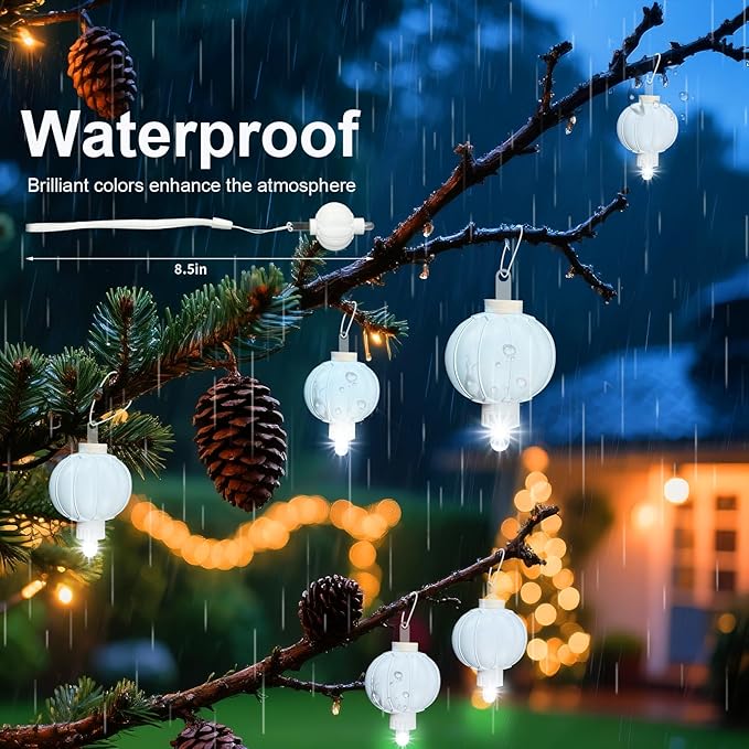 Aogist 48 Pack Small LED Lights Battery Powered Waterproof Hanging Light Last 48 Hours for Paper Lanterns,Balloons,Floral,Weddings & Festival Christmas Decorations,White
