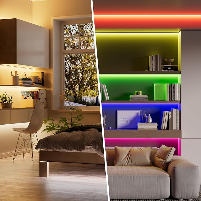 PAUTIX WiFi 5-in-1 LED Controller Dimmable for Monochrome CCT RGB RGBW RGBCCT LED Strip Lights Compatible with Tuya APP/Smart Life/Alexa/Google Home/Siri,DC12-24V Lights Controller(Without Battery)