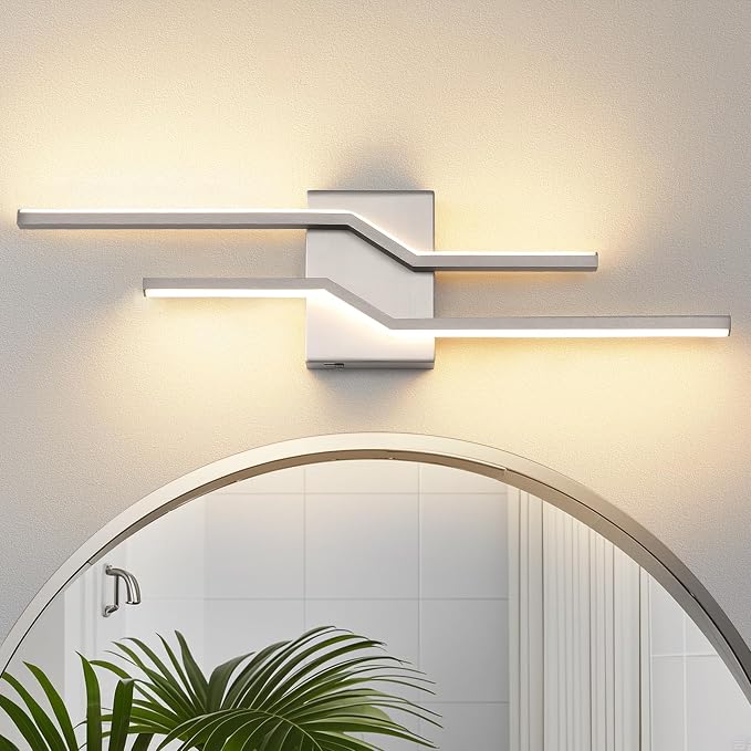 24 Inch Vnaity Lighting Led Bathroom Lights Over Mirror Brushed Nickel Dimmable 5CCT 24W Modern Bath Vanity Lights Bar Wall Sconces