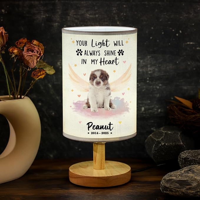 WSYEAR Dog Memorial Gifts for Loss of Pet Sympathy Gift for Dog Cat Passed Away Custom Photo A Pet Remembrance Bereavement Gifts for Family Friend