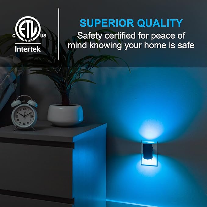 GE Directional Swivel Sconce Night Light, Plug-in, Color-Changing & Dimmable, Warm White, Dusk-to-Dawn Sensor, Adjustable for Hallway, Bedroom, Stairway – 2 Pack 83591