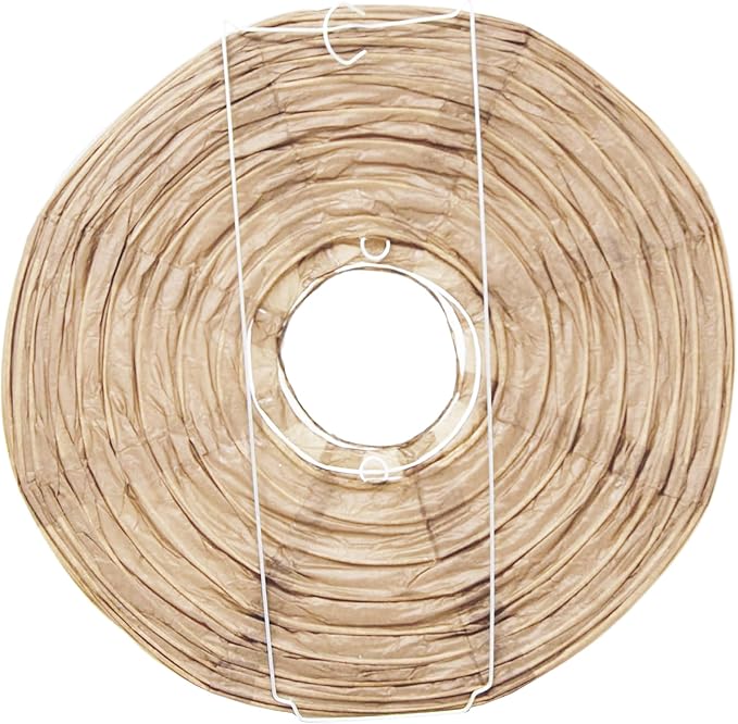 Mudra Crafts Kraft Paper Lanterns Wedding Party Decorations - 12 in 10 Round Hanging Ceiling Lanterns, 10 Pack, Decorative Lamp Shades
