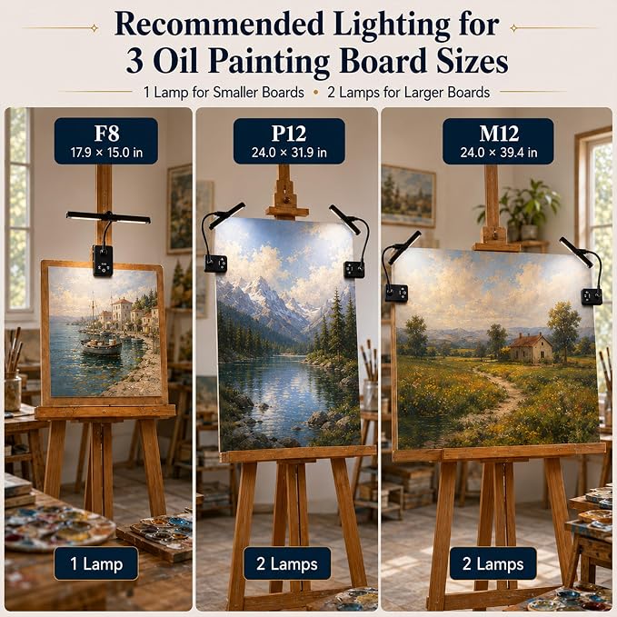 2 Pack Clip-On Easel Light, Rechargeable Artist Lamp for Painting | Flexible Arm Reading Light with 4 Color Modes & 3 Brightness, Music Stand Light, for Piano Bed Reading Desk Puzzle