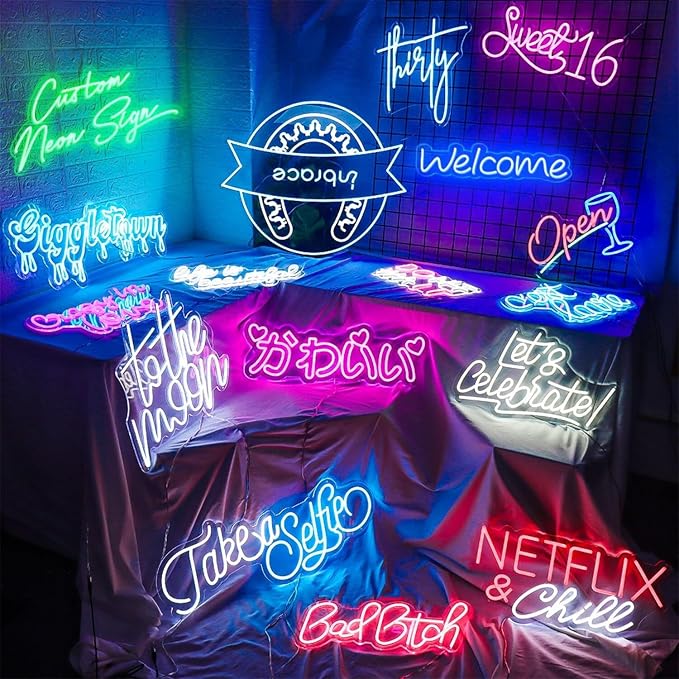 LC Sign Custom Neon Sign, Personalized LED Name Sign for Wedding Wall Decor | Weddings, receptions, birthdays, parties, bedrooms, home bars and photo backdrops, with dimmable lighting for every occasion