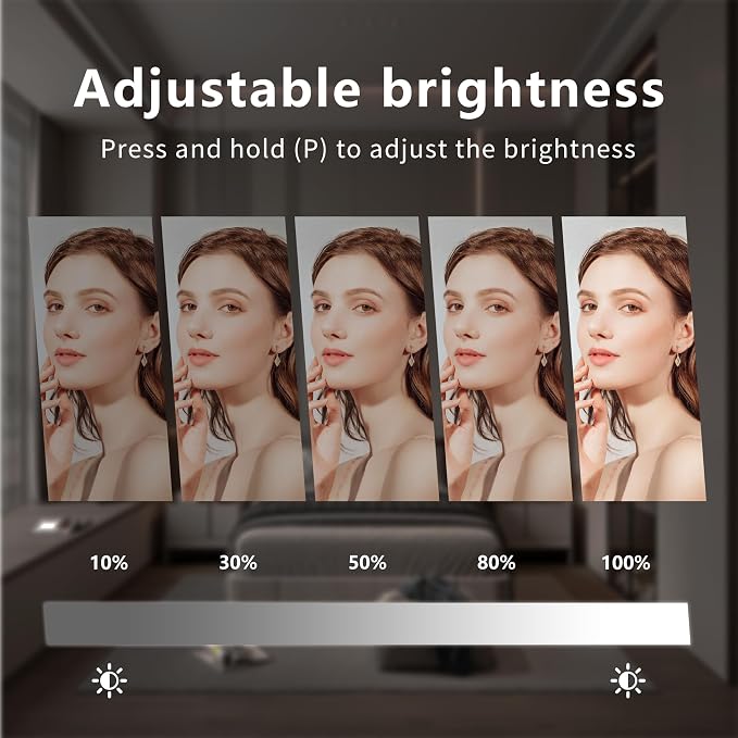 Acoolda Vanity Mirror with Lights, Hollywood Vanity Makeup Mirror with 9 Dimmable LED Bulbs, 3 Color Lighting Modes, Detachable 10X Magnification, 360°Rotation,White
