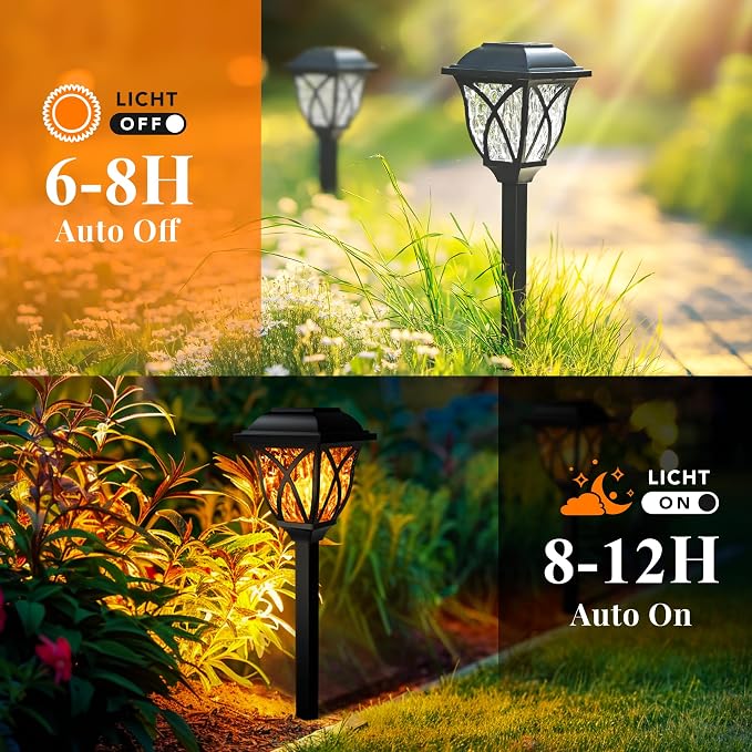 GIGALUMI Solar Lights Outdoor Waterproof, LED Solar Garden Lights | Outdoor Decorations, Garden Decor for Yard, Patio, Landscape, Planter, Walkway