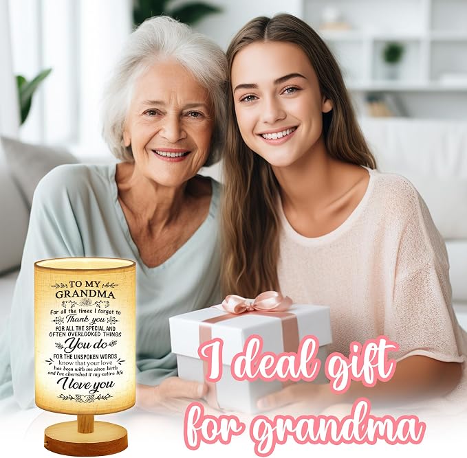 WSYEAR Grandma Anniversary Birthday Gifts from Grandchildren-Table Lamp Gifts for Grandma Birthday Best Grandmother Gifts for Bedroom