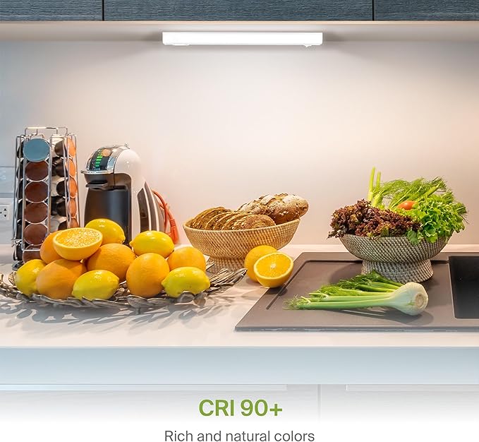 ASD 20 Pack 9 Inch Hardwired LED Under Cabinet Lights, On/Off & 5CCT Switch 2700K-5000K, 4W 337LM CRI90+, Direct Wire Low Profile Linkable Fixture, Dimmable Under Counter Kitchen Lighting, White, UL
