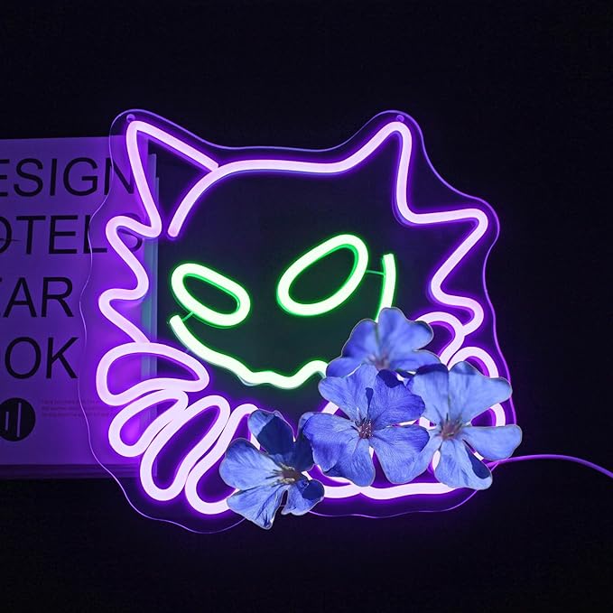 Neon Sign, Anime Neon Signs for Wall Decor LED Light up Signs Home Decor for Bedroom, Man Cave, Gaming Room, Party, Club, Pub, Bar Decoration Christmas Halloween Easter Gift USB Operated