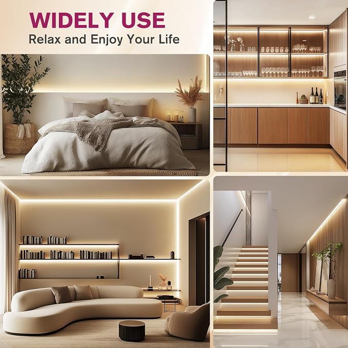 EMITEVER COB LED Strip Lights 4000K 24V, 32.8ft/10m, 5120LEDs, UL Listed | Neutral White Tape Light Premium High Density,for Bedroom,Kitchen,Cabinet,360+Lumens/ft,Ra 90+ (Power Supply Sold Separately)