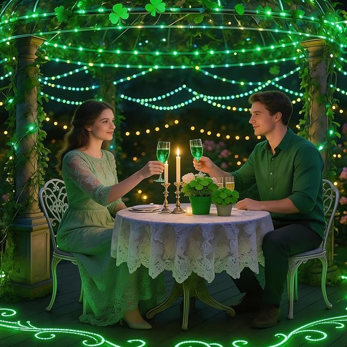 66Ft LED Rope Lights, 16 Color Changing St. Patrick's Day String Lights with Remote, 200 LEDs Outdoor Party Lights for Holiday, Garden, Patio, Décor