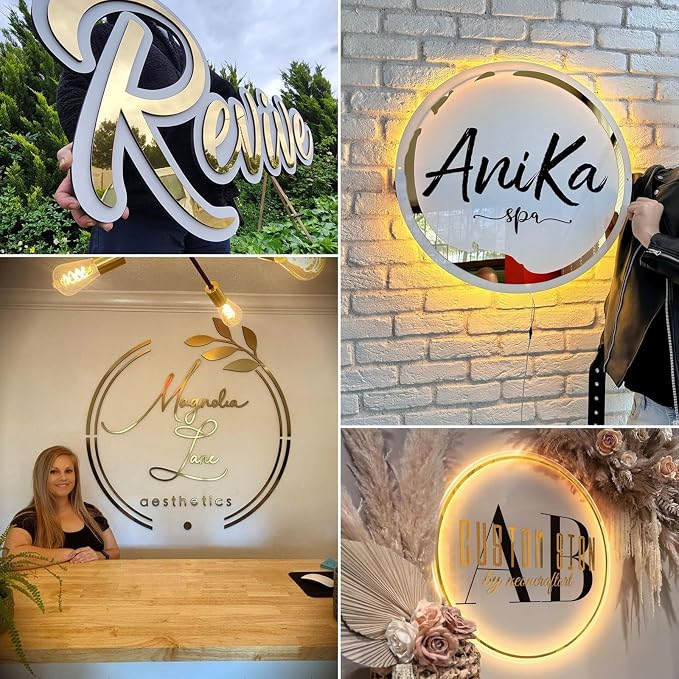 Custom Business Logo Neon Sign for Personalized Company Store UV Metal Acylic LED Backlit Shop Name Light Signo Office Company Logo Néon for Coffee Shop Salon Studio Signs