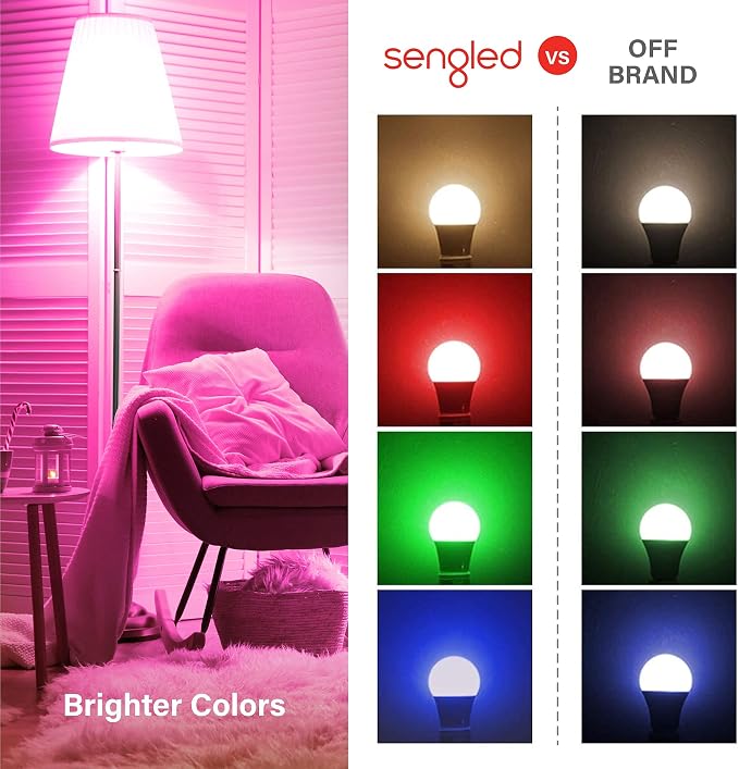 Sengled Alexa Light Bulb, S1 Auto Pairing with Alexa Devices, Color Changing Light Bulbs, Smart Light Bulbs that Work with Alexa, Bluetooth Mesh Smart Home Lighting, E26 60W Equivalent,800LM, 10-Pack