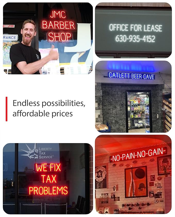 LED Neon VACANCY Sign for Business - Red, 30" x 6" | Ultra-Bright Click-Together Signage for Hotels & Motels, with Visibility from 500 ft - 8 Animations, 6 Brightness Options