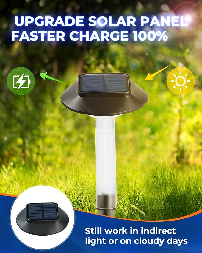 ALEPOD Solar Pathway Lights Outdoor 8 Pack, 7 Lighting Modes Solar Lights Outdoor Waterproof IP68, Landscape Lighting for Yard Pathway Backyard Lawn
