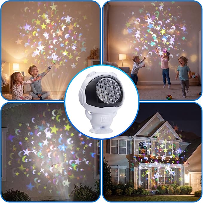 Star Projector Galaxy Light - Astronaut Night Light Projects Stars and Moon, Bedroom Decor for Kids, Birthday Gift for Boys and Girls