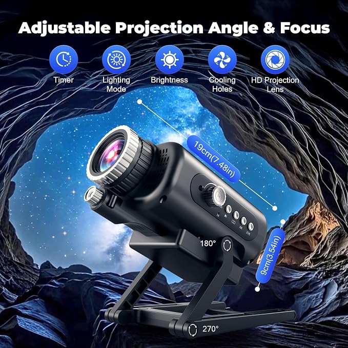 3D Galaxy Projector, 60 Scene Modes, Star Projector for Decor