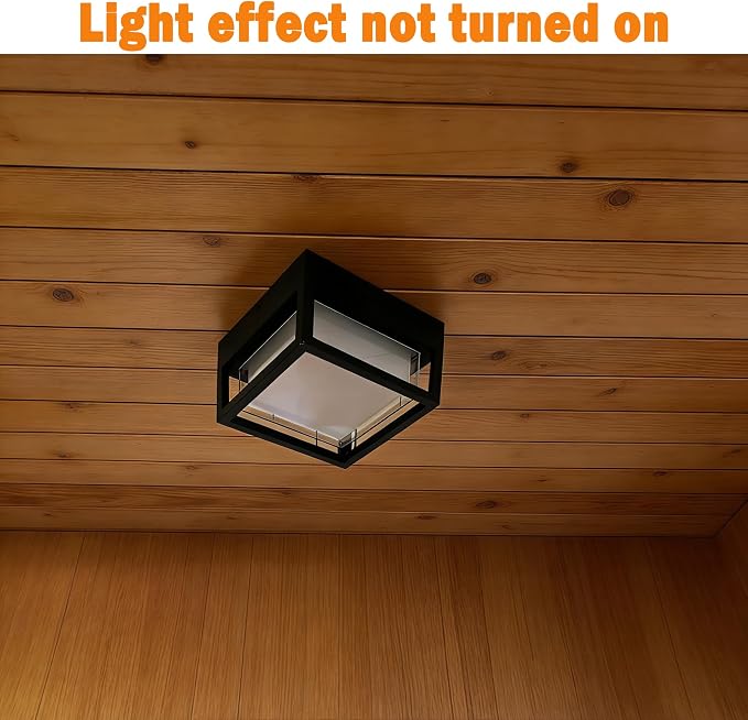 Outdoor Ceiling Light, IP65 Waterproof 6.3 inch Porch Lights Outdoo, 20W 3000K-6500K LED Square Exterior Wall Lamp for Patio Balcony Terrace, Flush Mount for Wall or Ceiling