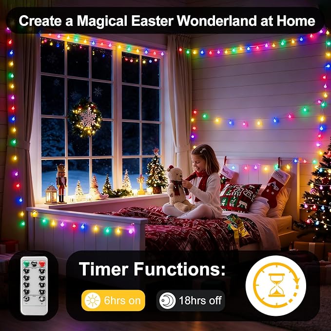 PJT 200 LED Hanging String Lights for Classroom – 66ft Plug in Pastel String Lights with 8 Modes, Colorful String Lights for Classroom Decor, Teacher Supplies, Bulletin Board, Wall Display