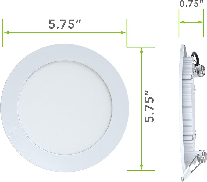 LeisureLED 5 Pack RV Boat Recessed Ceiling Light 720 Lumen Super Slim LED Panel Light DC 12V 5.75" 9W Full Aluminum Downlights 700 Lumen Warm (Warm White)